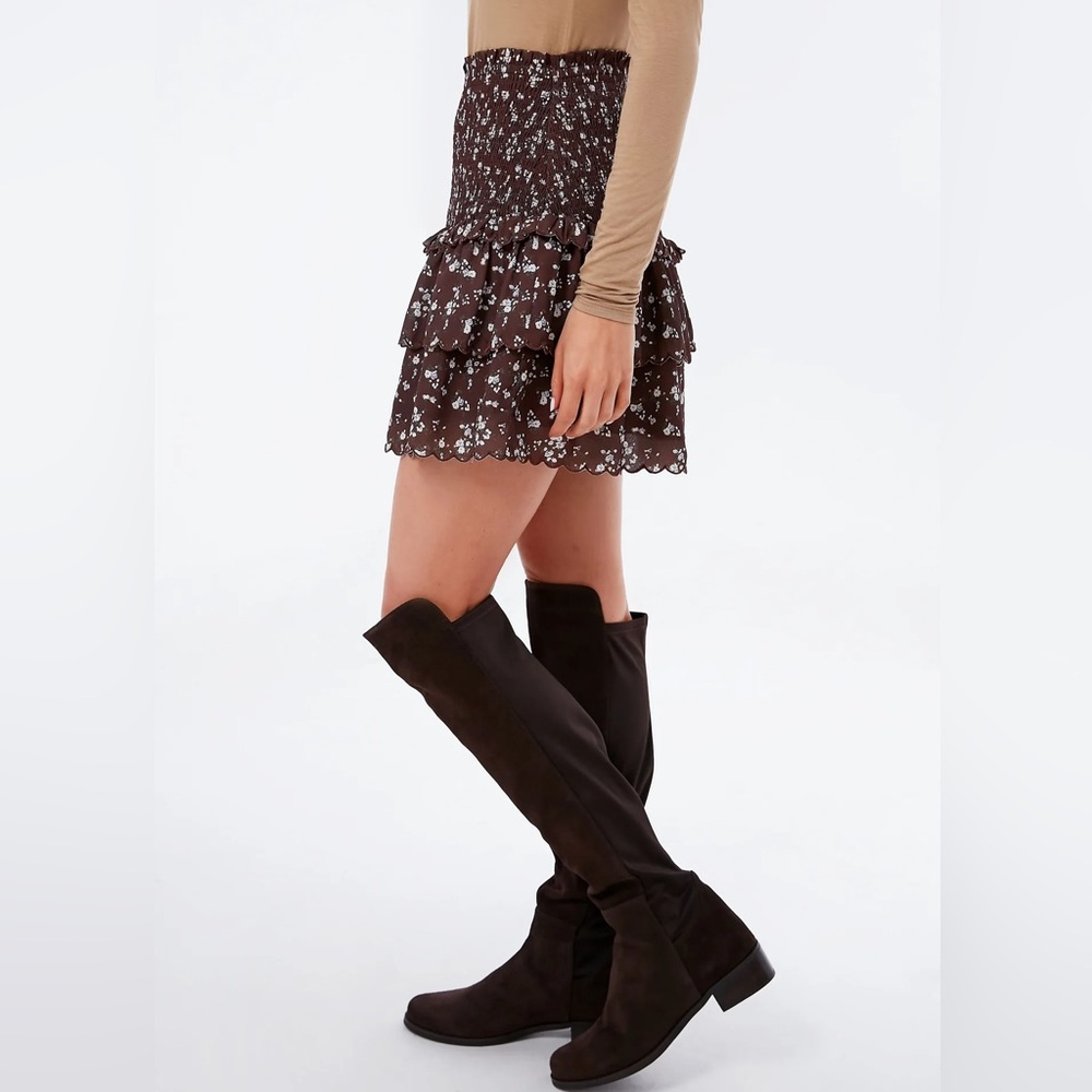 **SOLD** NWT Hyacinth House Brown Floral Steff Mini Skirt, Size Small - Picture 3 of 6